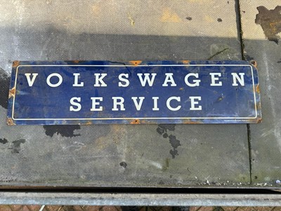 Lot 26 - VOLKSWAGEN SERVICE ENAMEL SIGN   36" X 9.5"