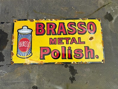 Lot 42 - BRASSO METAL POLISH ENAMEL SIGN  18" X 9"
