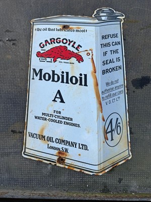 Lot 54 - GARGOYLE MOBIL OIL A ENAMEL SIGN   18" X 10"