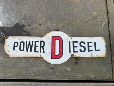 Lot 139 - POWER DIESEL ENAMEL SIGN  30" X 10"