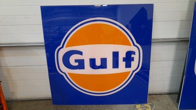 Lot 137 - PLASTIC GULF SERVICE STATION SIGN 60" X 59"