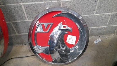 Lot 246 - SMALL VAUXHALL DEALER LIGHT UP SIGN  28.5 " X 6"