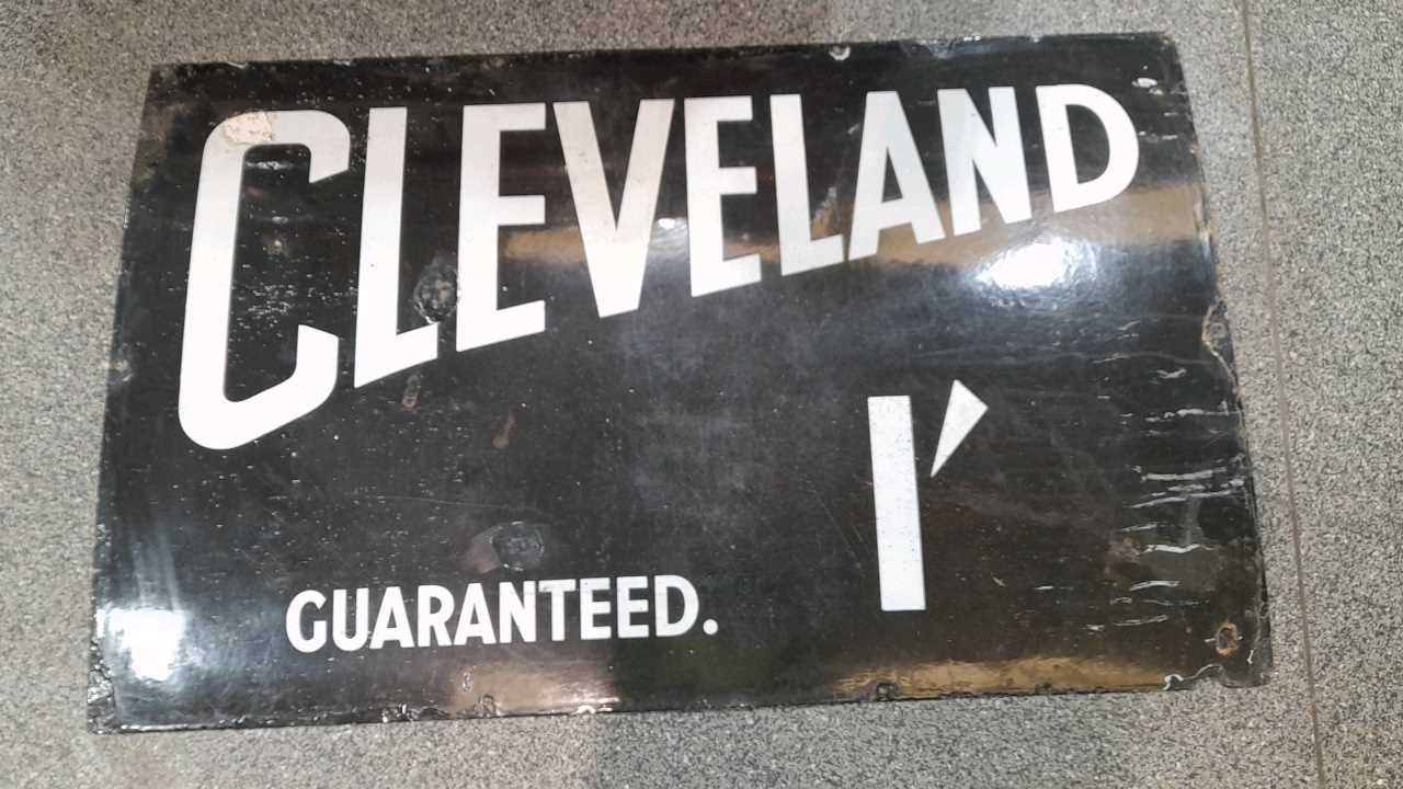Lot 78 - CLEVELAND GUARANTEED LARGE ENAMEL SIGN 48" X 30"