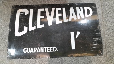 Lot 78 - CLEVELAND GUARANTEED LARGE ENAMEL SIGN 48" X 30"
