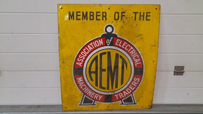 Lot 106 - MEMBER OF THE AEMT ENAMEL SIGN 24" x 28"