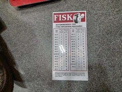 Lot 80 - FISK TYRE PRESSURE SIGN
