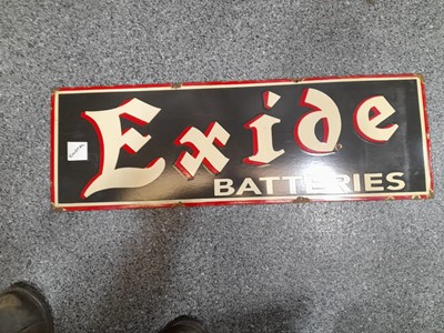 Lot 116 - EXIDE BATTERIES ENAMEL SIGN 35" X 12"