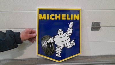 Lot 196 - MICHELIN TIN SIGN BLUE  13" X 16"