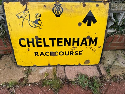 Lot 7 - AA ENAMEL CHELTENHAM RACECOURSE SIGN 42" X 31"