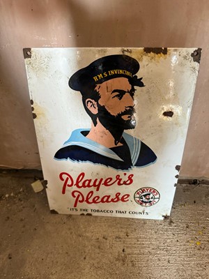 Lot 508 - PLAYERS PLEASE ENAMEL SIGN 15" X 11"