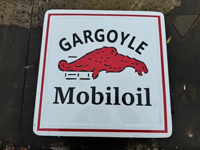 Lot 470 - GARGOYLE MOBILOIL ENAMEL SIGN 17" X 17"