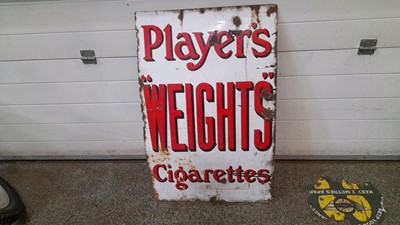 Lot 18 - PLAYERS CIGARETTES ENAMEL SIGN 36" X 23"