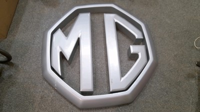Lot 582 - LARGE MG PLASTIC DEALER SIGN 47" x 47"