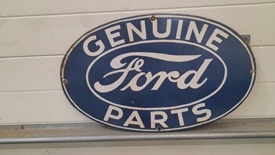 Lot 167 - GENUINE FORD PARTS ENAMEL SIGN