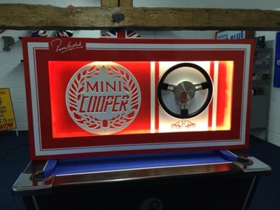 Lot 153 - LARGE ILLUMINATED MINI COOPER / PADDY HOPKIRK SIGN