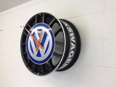 Lot 159 - VOLKSWAGEN ALLOY WHEEL CLOCK