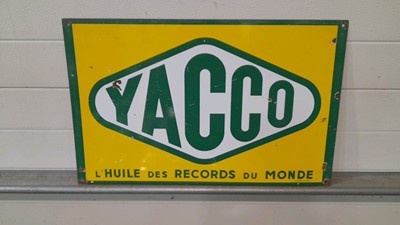 Lot 182 - YACCO DOUBLE SIDED ENAMEL SIGN 27.5" X 17.5"