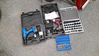 Lot 228 - BATTERY DRILL/IMPACT DRIVER & IMPACT SOCKET SET