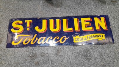 Lot 277 - ST JULIEN ENAMEL SIGN 60" X 18"