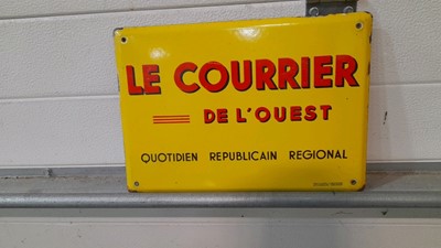 Lot 246 - LE COURIER ENAMEL SIGN 14" X 10"
