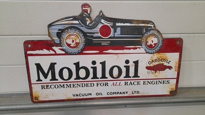 Lot 179 - MOBILOIL ENAMEL SIGN 24" X 15"