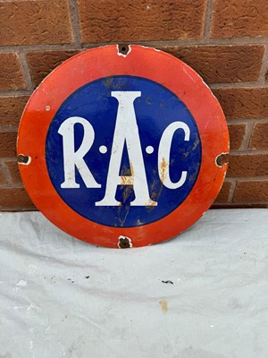 Lot 83 - ROUND RAC ENAMEL SIGN 16" DIA