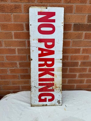 Lot 133 - NO PARKING ENAMEL SIGN 36" X 12"