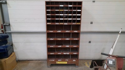 Lot 781 - PIGEON HOLE METAL LARGE CABINET 72" X 35"