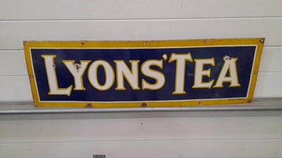 Lot 85 - LYONS TEA ENAMEL SIGN 40" x 12"