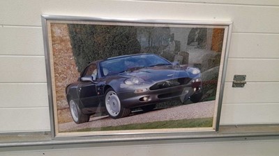 Lot 15 - LARGE FRAMED ASTON MARTIN PRINT 32" X 22"
