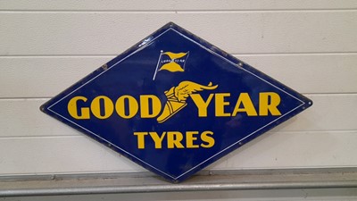 Lot 38 - GOODYEAR TYRES ENAMEL SIGN 31" X 19"