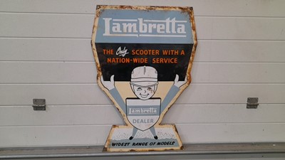 Lot 50 - LAMBRETTA SCOOTER ENAMEL SIGN 31" X 22"