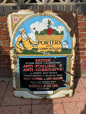 Lot 54 - LARGE PORTERS ENAMEL SIGN  48" X 36"
