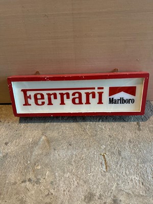 Lot 747 - FERRARI LIGHT UP SIGN  26" X 8"
