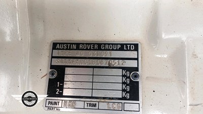 Lot 28 - 1989 ROVER METRO MG TURBO