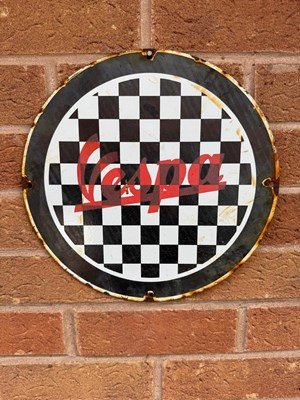Lot 17 - ENAMEL ROUND VESPA SIGN  12" DIA
