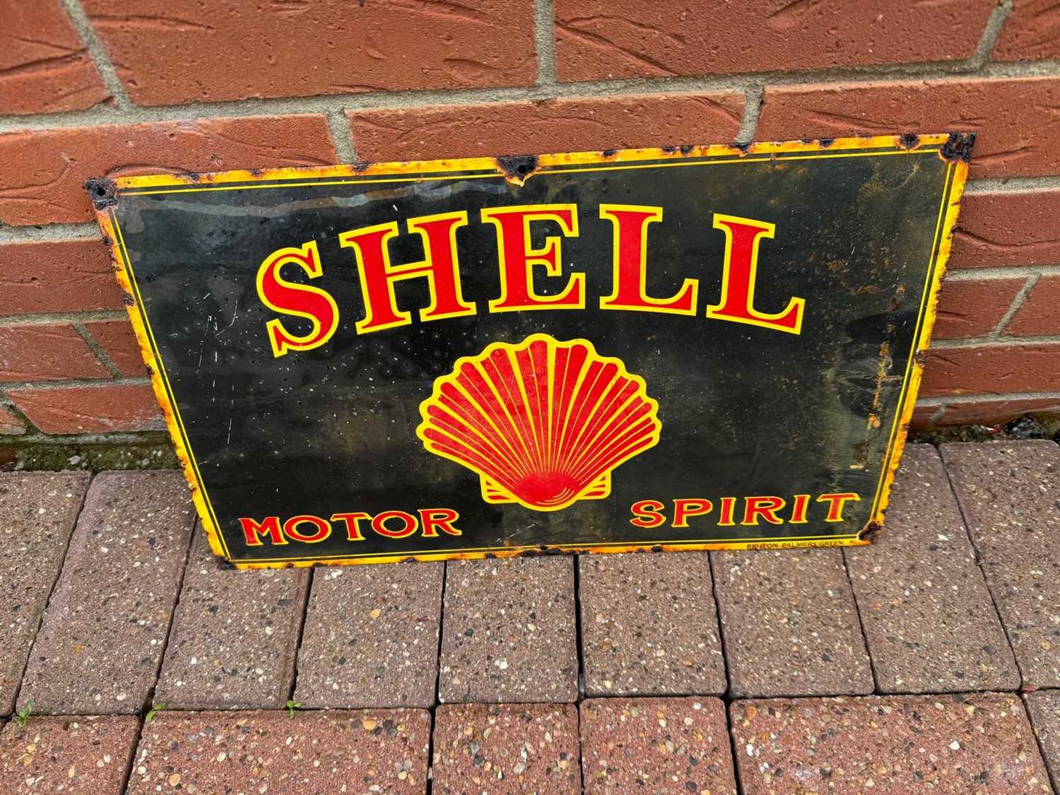 Lot 35 - SHELL  MOTOR SPIRIT ENAMEL SIGN  20" X 12"