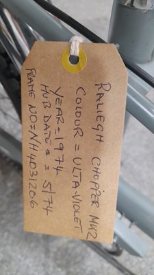 Lot 315 - MK2 RALEIGH CHOPPER , PART FINISHED PROJECT NH4031206