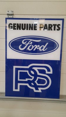 Lot 33 - FORD RS GENUINE PARTS , PERSPEX SIGN 23" X 33"