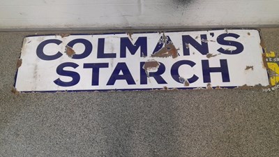 Lot 799 - COLMAN'S STARCH ENAMEL SIGN 62" X 16"