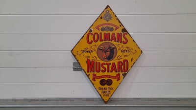 Lot 105 - COLMANS MUSTARD ENAMEL SIGN 27" x 19"