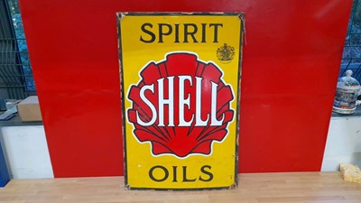 Lot 59 - SHELL SPIRIT OILS REPRODUCTION ENAMEL SIGN 24" X 16"