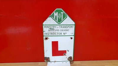 Lot 399 - MOT L PLATE ENAMEL SIGN