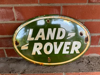 Lot 309 - OVAL LAND ROVER ENAMEL SIGN 16" X 10.5"