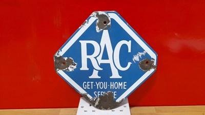 Lot 283 - RAC GET YOU HOME SERVICE ENAMEL SIGN 10" X 10"