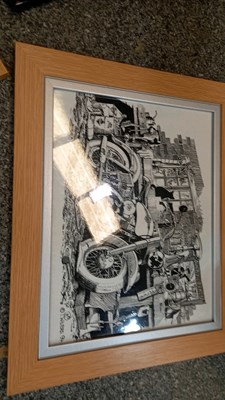 Lot 235 - 5 FRAMED MOTORCYCLE PRINTS
