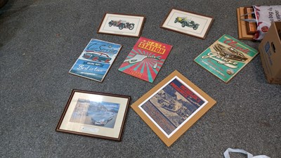 Lot 857 - 7 FRAMED AUTOMOBILE PRINTS