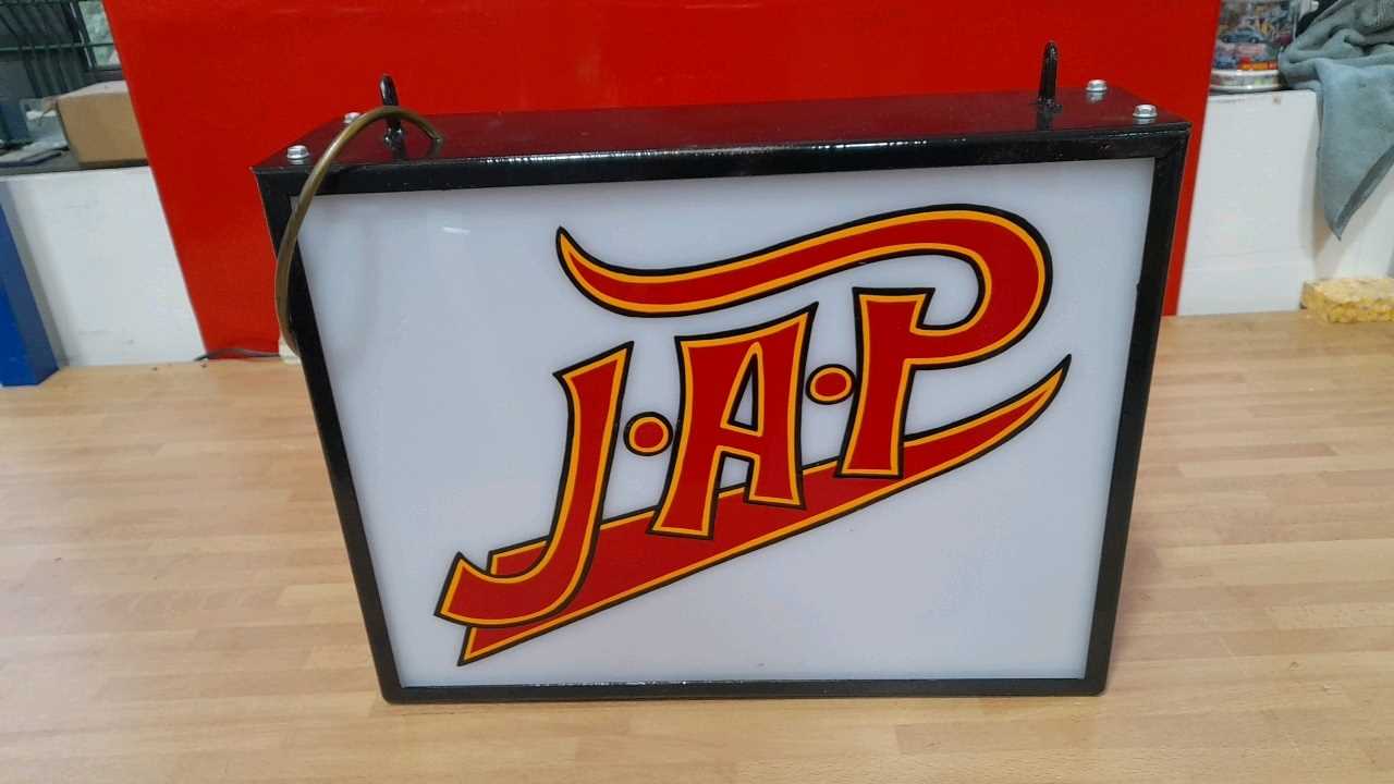 Lot 487 - J.A.P. DOUBLE SIDED LIGHT UP SIGN 17" x 12"