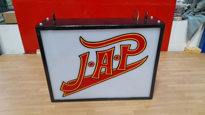 Lot 487 - J.A.P. DOUBLE SIDED LIGHT UP SIGN 17" x 12"