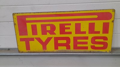 Lot 243 - PIRELLI TYRES METAL SIGN 30" X 13"